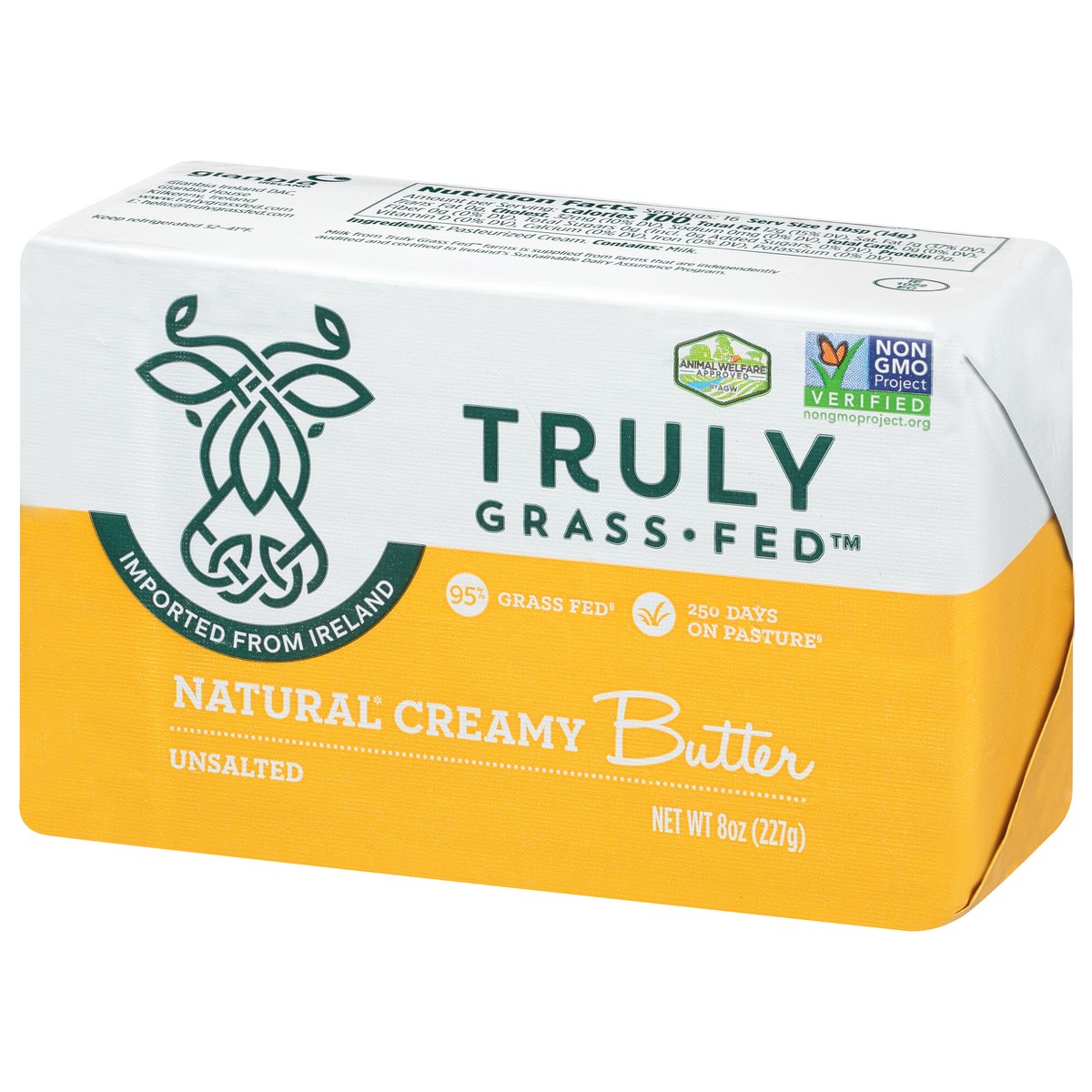 slide 3 of 9, Truly Grass Fed Naturally Creamy Butter Unsalted, 1 ct