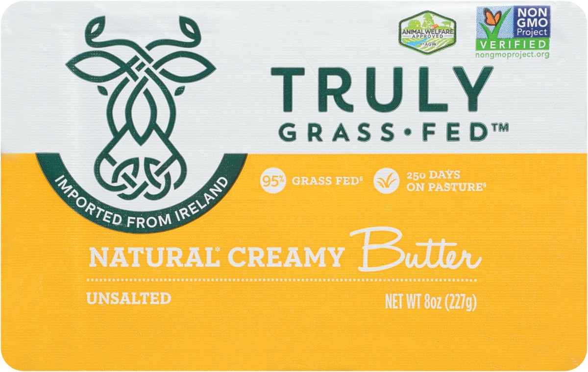 slide 6 of 9, Truly Grass Fed Naturally Creamy Butter Unsalted, 1 ct