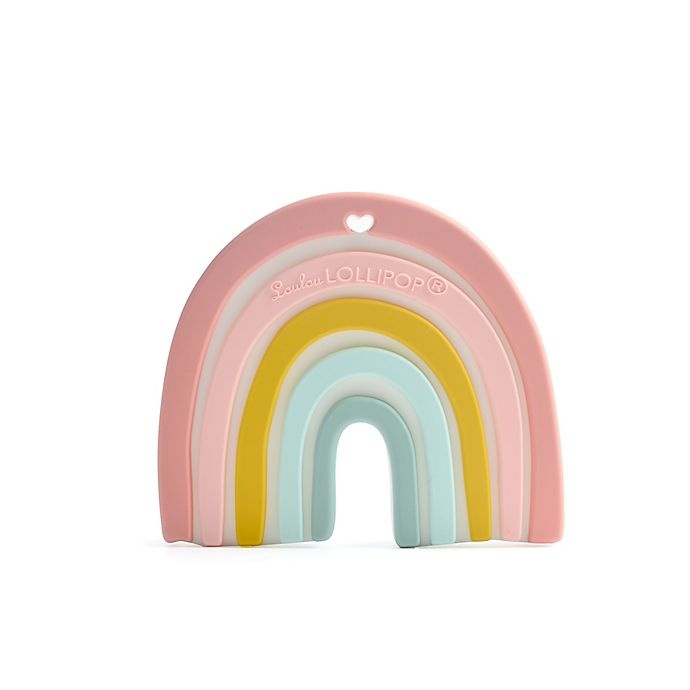 slide 1 of 2, Loulou Lollipop Silicone Rainbow Teether - Pastel, 1 ct