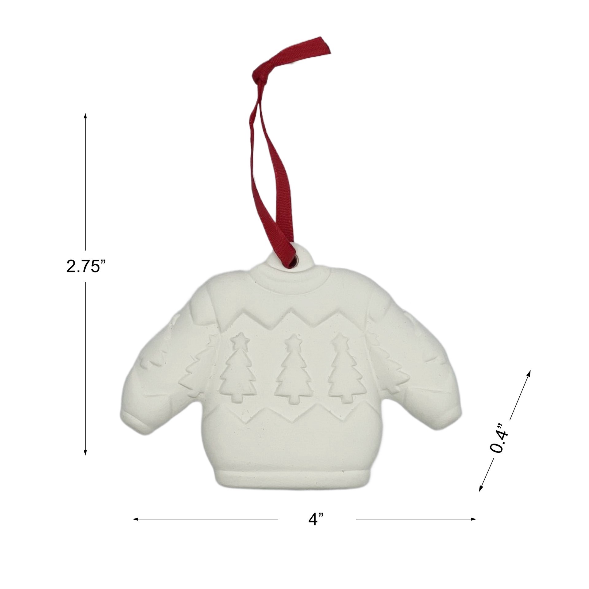 slide 3 of 4, 4" Diy Ceramic Sweater Ornament By Make Market, 4 in