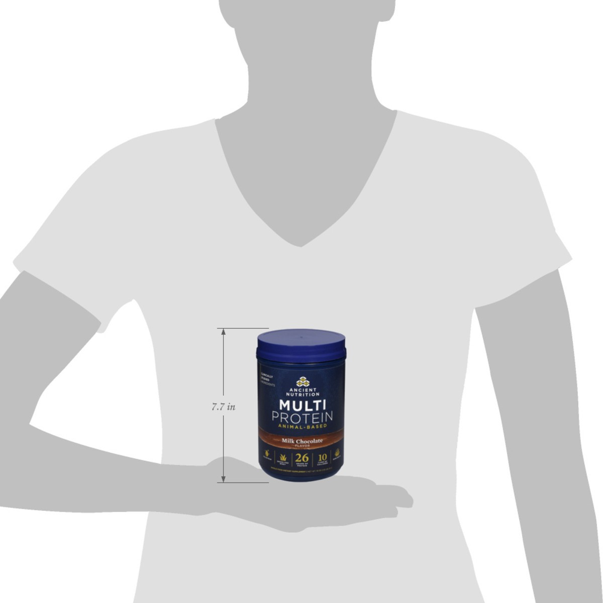 slide 12 of 14, Ancient Nutrition Multi Protein Animal Based Milk Chocolate, 511 gram