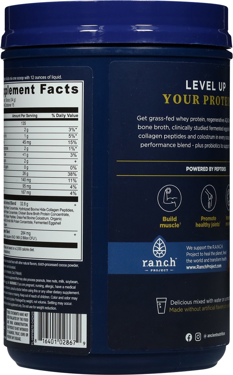 slide 13 of 14, Ancient Nutrition Multi Protein Animal Based Milk Chocolate, 511 gram