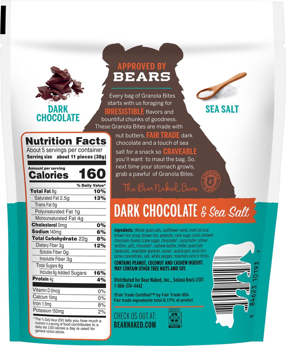 slide 6 of 7, Bear Naked Granola Bites, Dark Chocolate and Sea Salt, 7.2 oz, 7.2 oz