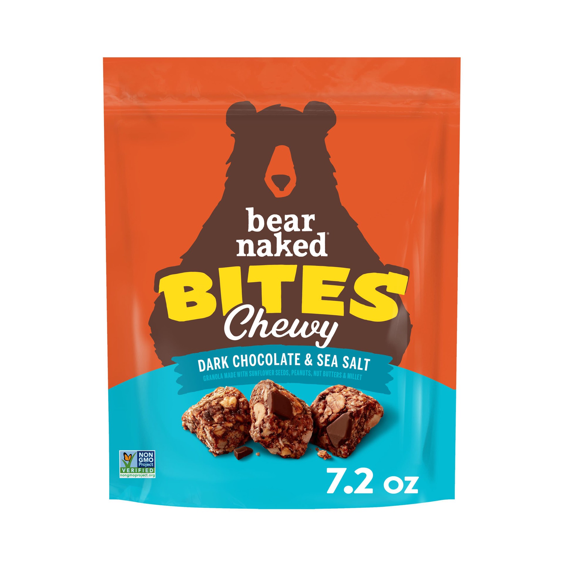 slide 1 of 7, Bear Naked Granola Bites, Vegan, Gluten Free Snacks, Dark Chocolate and Sea Salt, 7.2oz Bag, 1 Bag, 7.2 oz