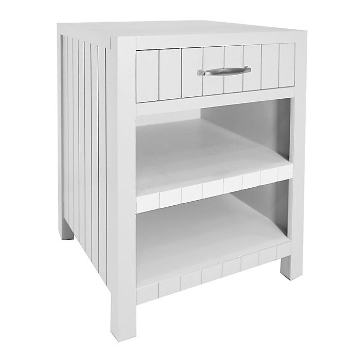 slide 1 of 12, Bee & Willow Home Side Table with Drawer and Shelves - Painted White, 1 ct