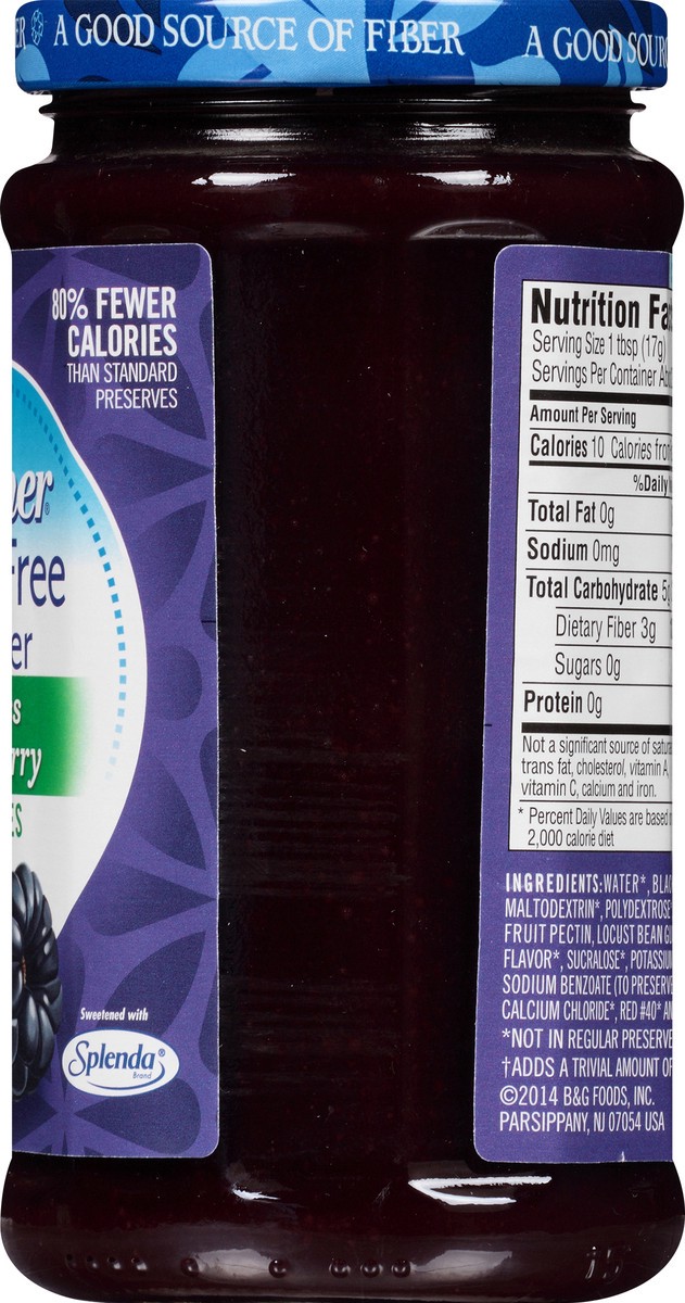 slide 5 of 7, Polaner Sugar Free with Fiber Seedless Blackberry Preserves 13.5 oz, 13.5 oz