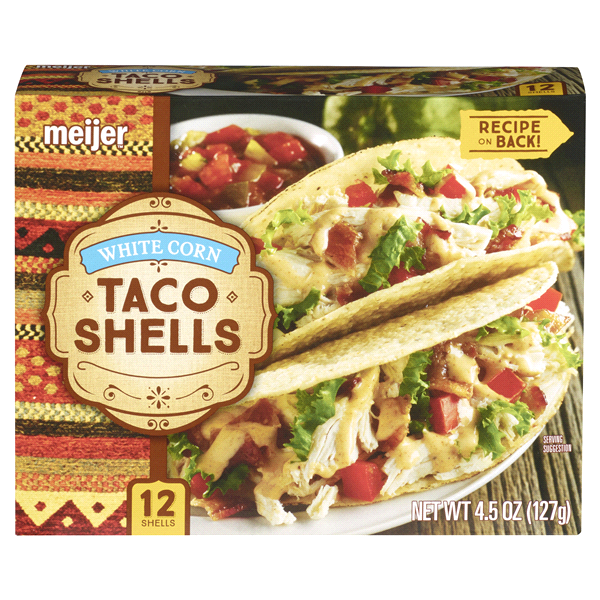 slide 1 of 1, Meijer White Corn Taco Shells, 12 ct, 4.5 oz