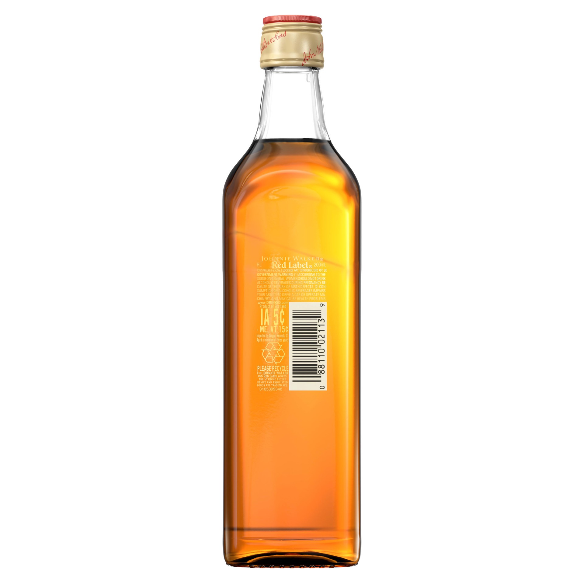 slide 3 of 5, Johnnie Walker Red Label Blended Scotch Whisky, 200 mL, 200 ml