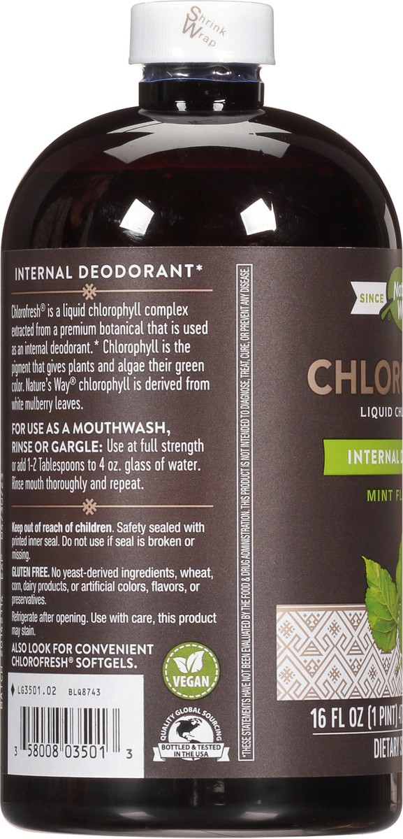 slide 7 of 9, Nature's Way Chlorofresh Liquid Chlorophyll, Supports Healthy Skin & Body Detox*, Internal Deodorant*, Mint Flavored, 16 Oz, 16 fl oz