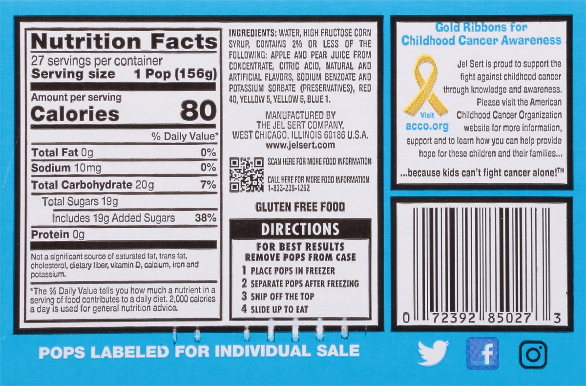 slide 12 of 13, Otter Pops Giant Pops 27 Pack 27 - 5.5 oz Pops, 27 ct