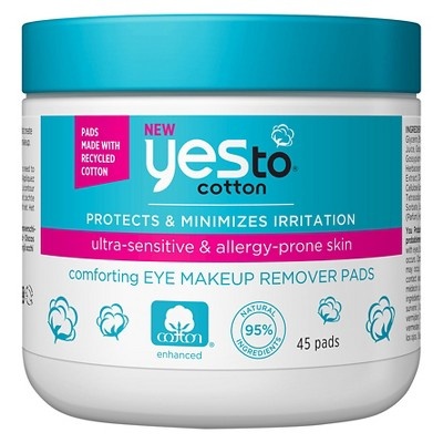 slide 1 of 1, Yes to Cotton Eye Makeup Remover Pads, 45 ct