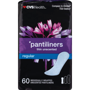 slide 1 of 1, CVS Health Uncented Pantiliners, Thin, 60 ct