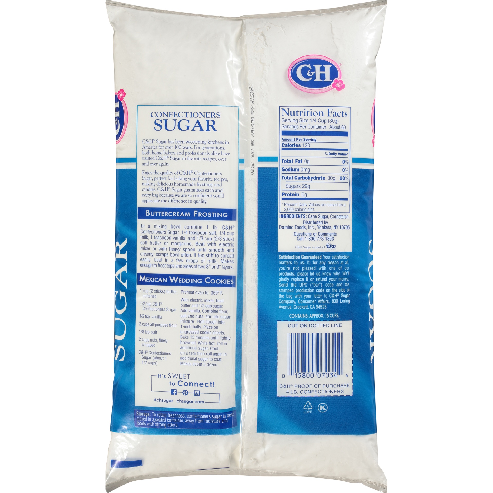 C&H Pure Cane Sugar Confectioners Powdered 4 lb Shipt