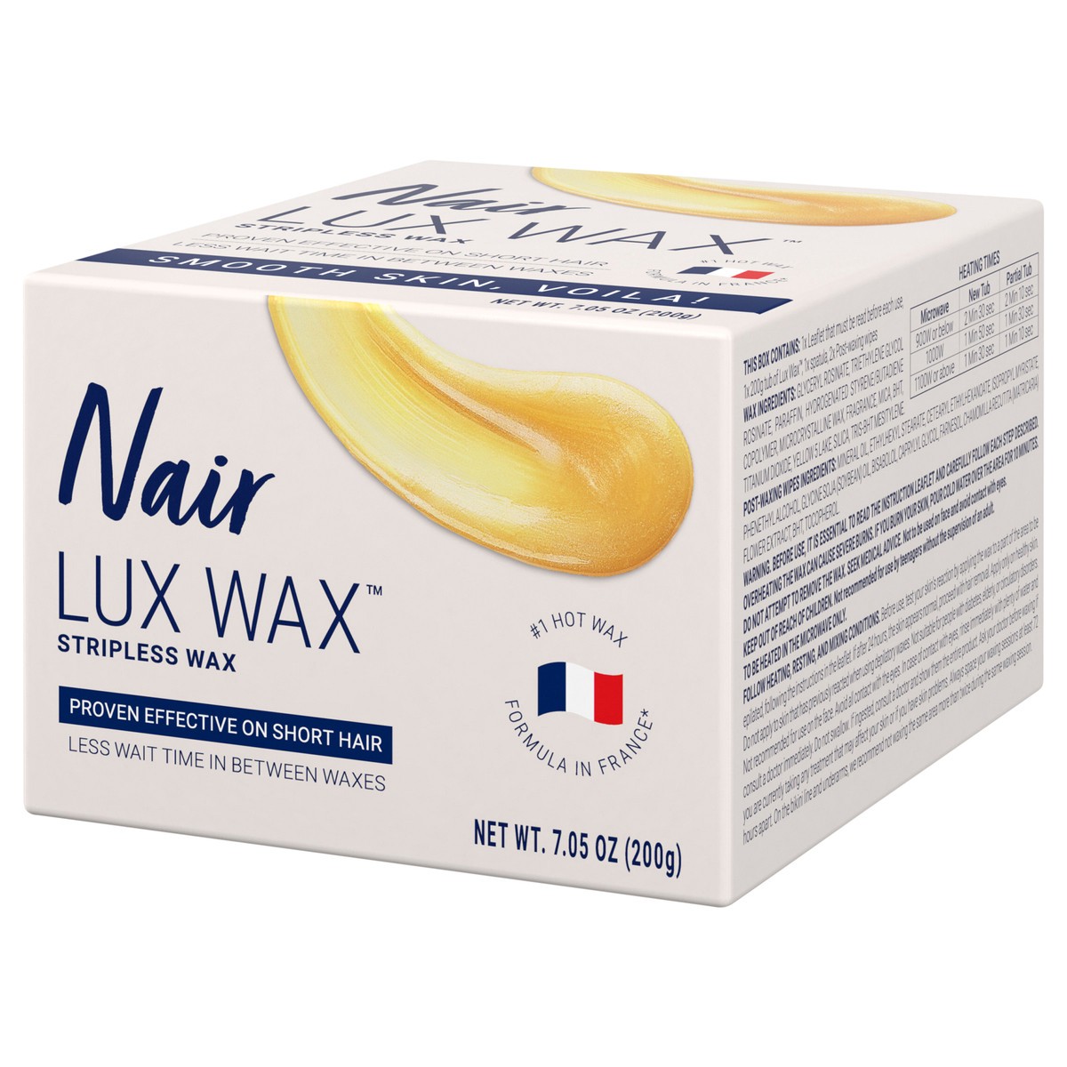 slide 7 of 14, Nair Lux Wax, Microwaveable Hot Waxing Kit for Women, Stripless Hair Removal, 7.05 Oz, 7.05 oz