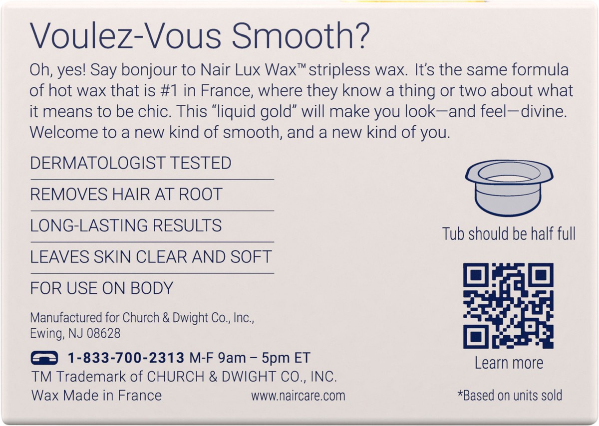 slide 11 of 14, Nair Lux Wax, Microwaveable Hot Waxing Kit for Women, Stripless Hair Removal, 7.05 Oz, 7.05 oz