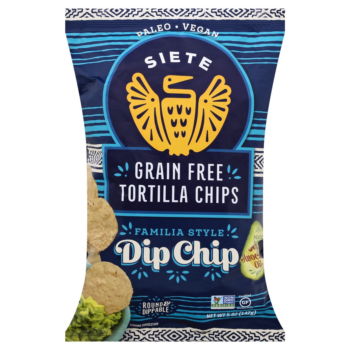 slide 1 of 9, Siete Familia Style Dip Chip Grain Free Tortilla Chips 5 oz, 1 ct