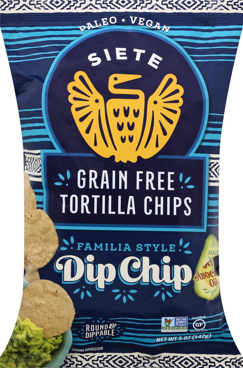 slide 1 of 9, Siete Familia Style Dip Chip Grain Free Tortilla Chips 5 oz, 1 ct