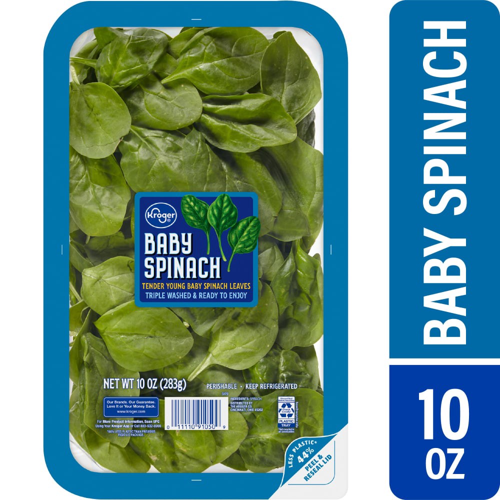 slide 1 of 3, Kroger Baby Spinach, 10 oz
