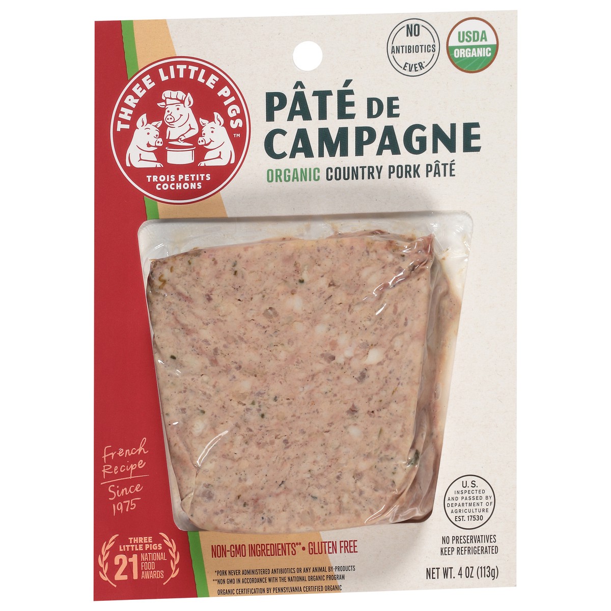 slide 7 of 13, Three Little Pigs Organic Country Pork Pate 4 oz, 4 oz