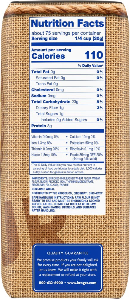 slide 4 of 5, Kroger Unbleached All Purpose Enriched Flour, 5 lb