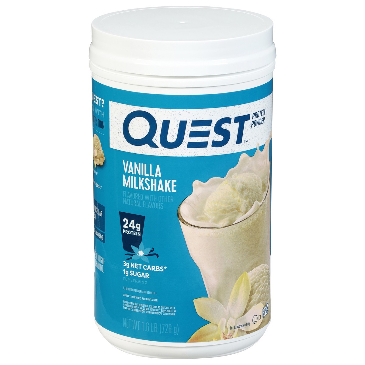 slide 2 of 9, Quest Vanilla Milkshake Protein Powder 1.6 lb, 25.6 oz
