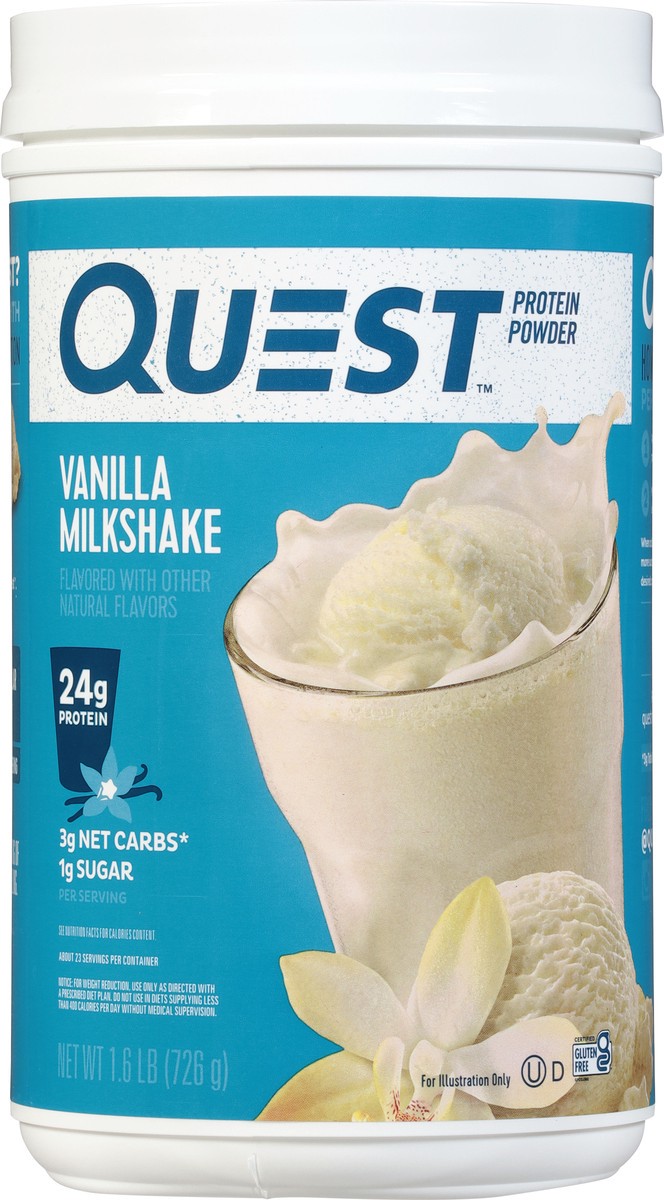 slide 6 of 9, Quest Vanilla Milkshake Protein Powder 1.6 lb, 25.6 oz