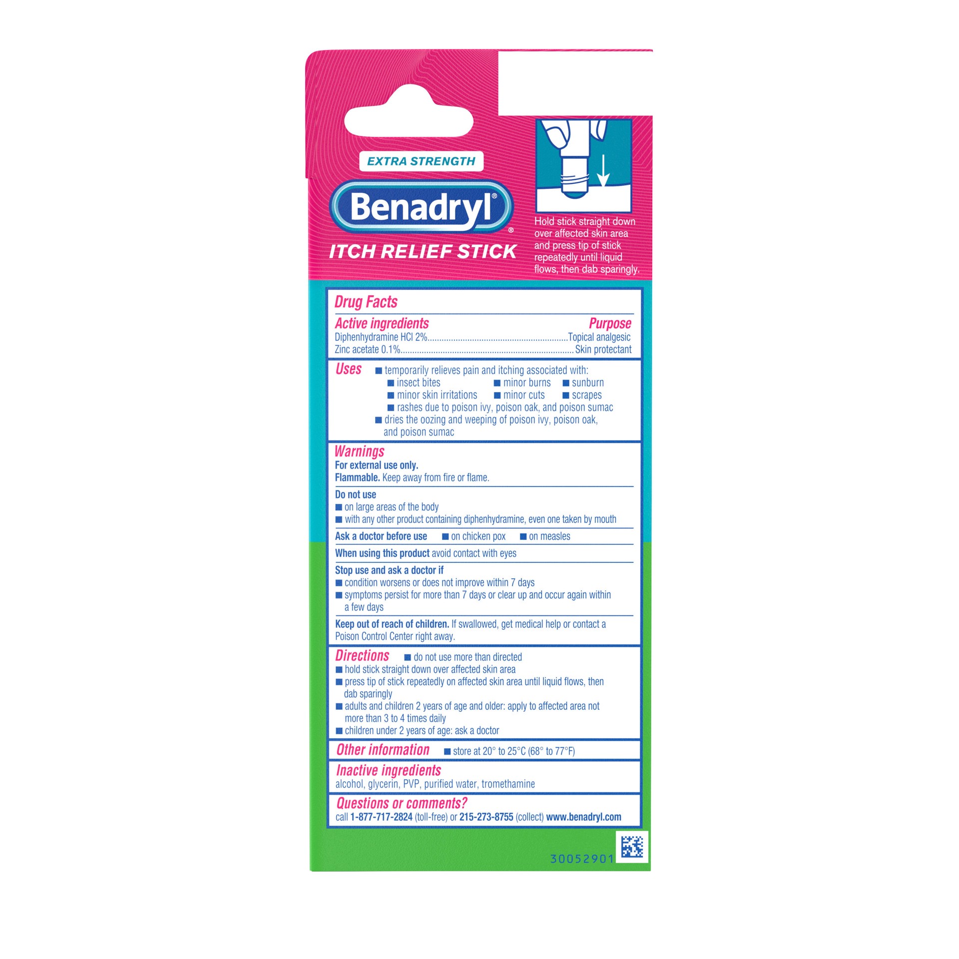 slide 4 of 9, Benadryl Extra Strength Itch Relief Stick - Travel Size - 0.47 fl oz, 14 ml