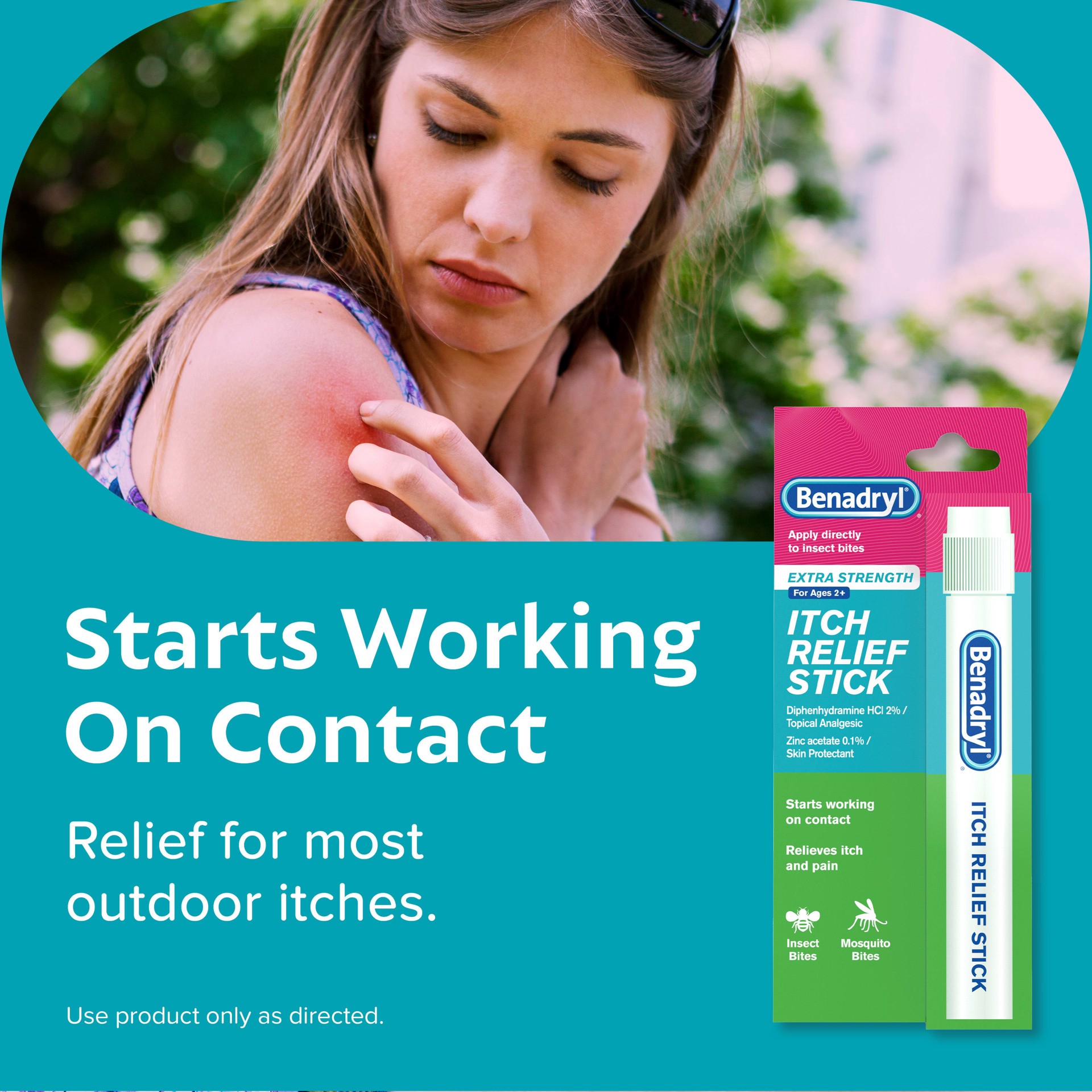 slide 5 of 9, Benadryl Extra Strength Itch Relief Stick - Travel Size - 0.47 fl oz, 14 ml