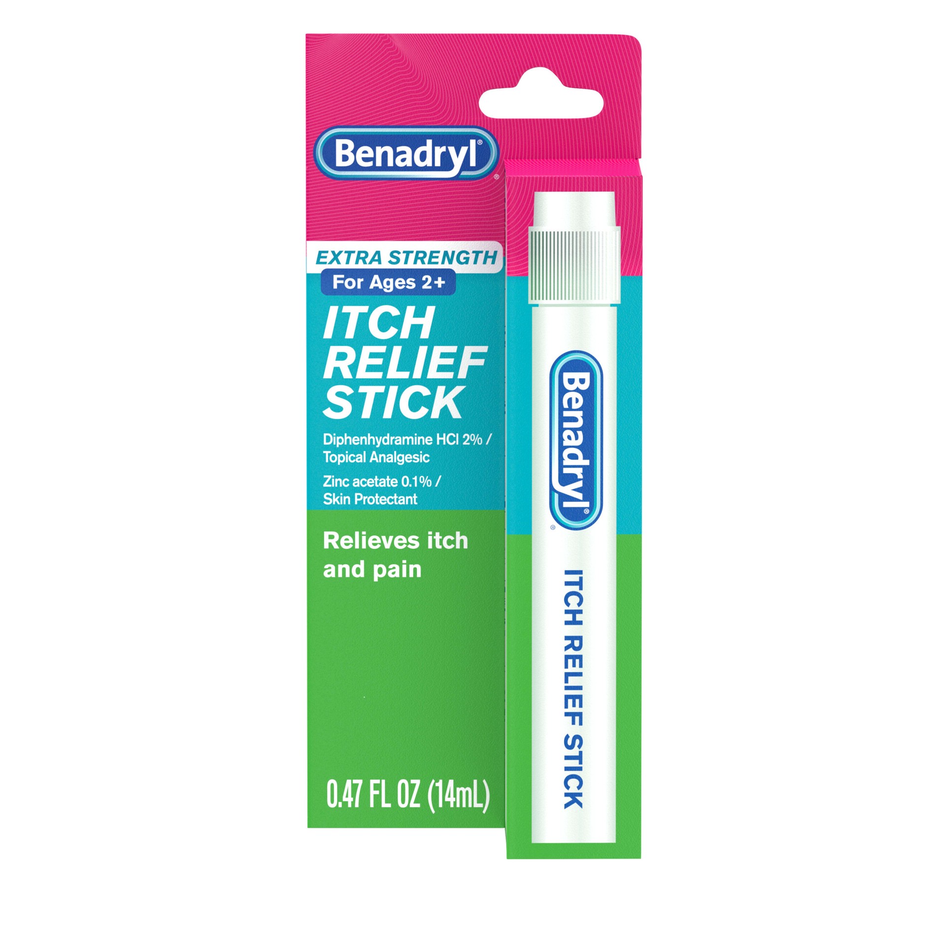 slide 1 of 9, Benadryl Extra Strength Itch Relief Stick - Travel Size - 0.47 fl oz, 14 ml