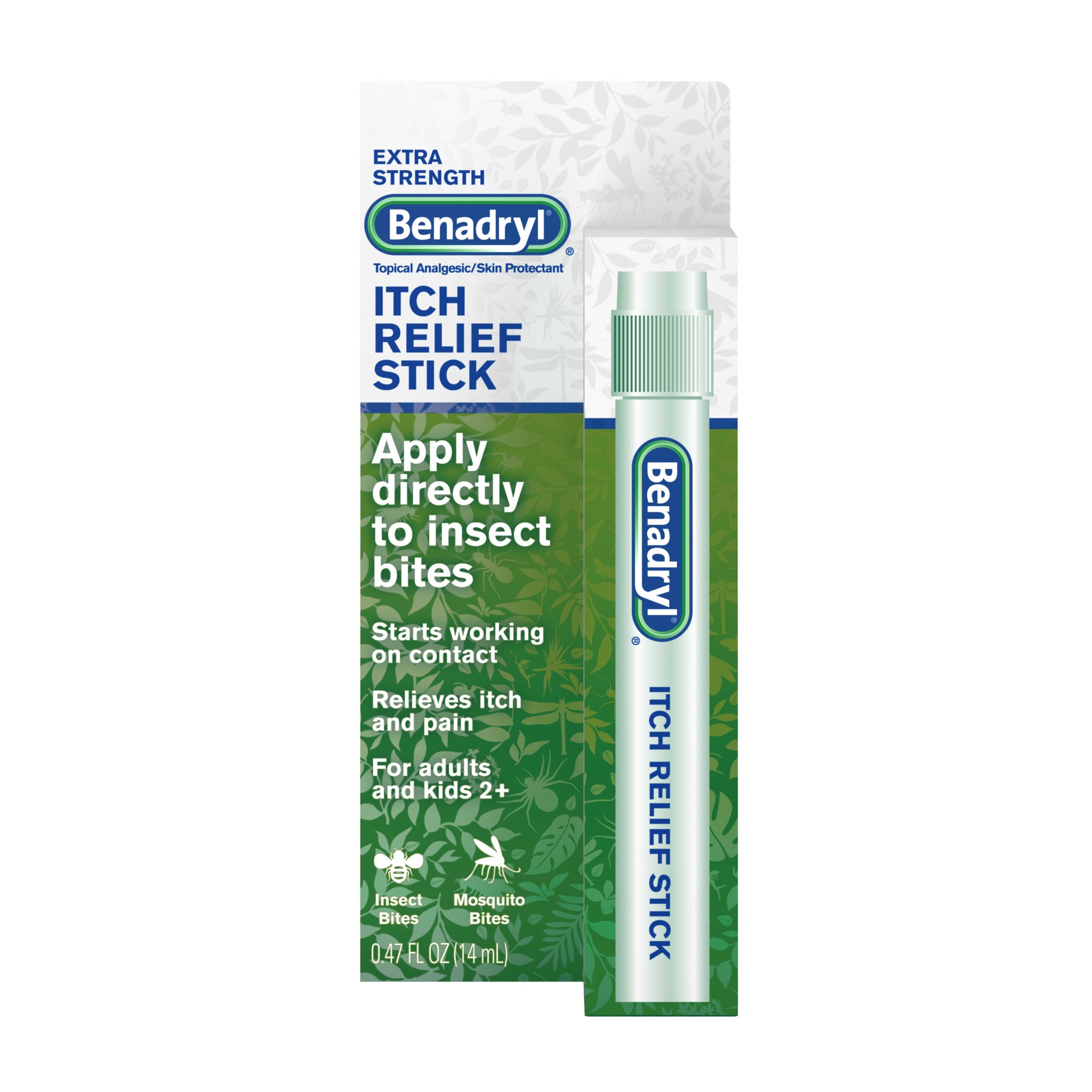 slide 1 of 9, Benadryl Extra Strength Itch Relief Stick - Travel Size - 0.47 fl oz, 14 ml