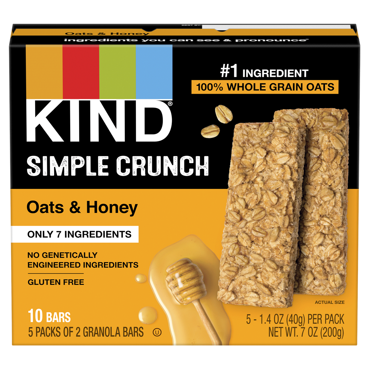 slide 1 of 1, KIND Simple Crunch Oat & Honey Bars, 5 ct