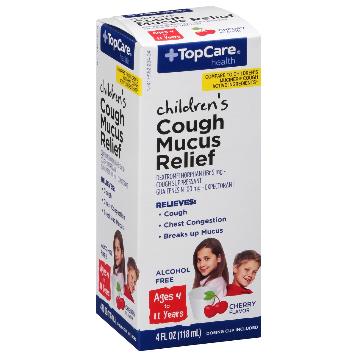 slide 3 of 14, TopCare Health Children's Cherry Flavor Cough Mucus Relief 4 fl oz, 4 fl oz