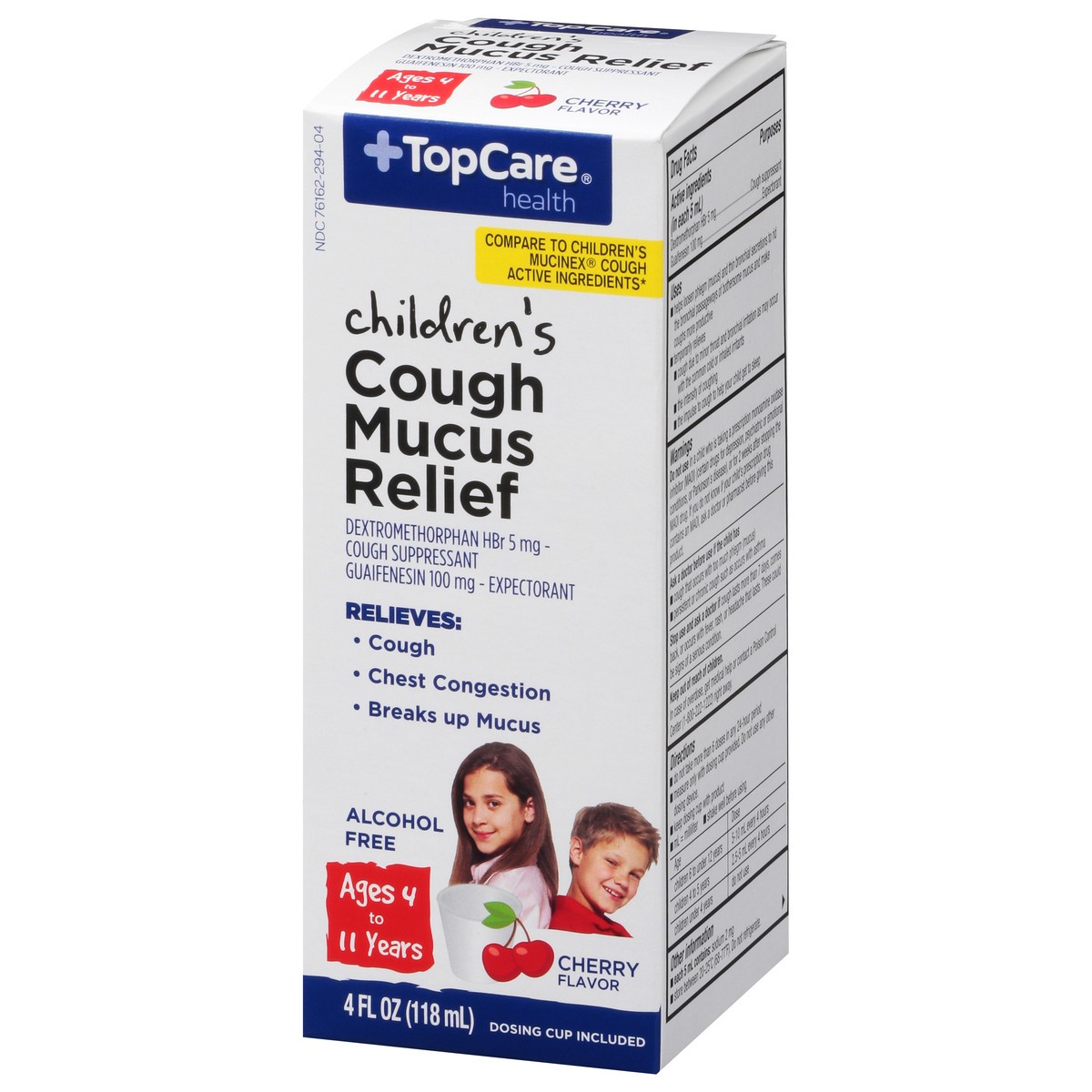 slide 13 of 14, TopCare Health Children's Cherry Flavor Cough Mucus Relief 4 fl oz, 4 fl oz