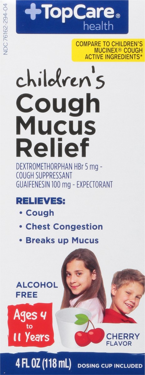 slide 4 of 14, TopCare Health Children's Cherry Flavor Cough Mucus Relief 4 fl oz, 4 fl oz