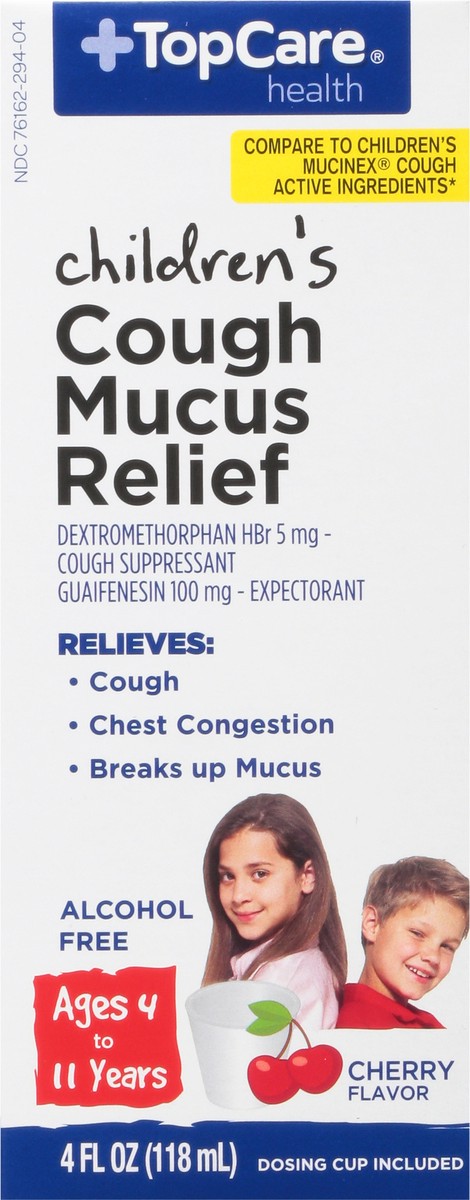 slide 10 of 14, TopCare Health Children's Cherry Flavor Cough Mucus Relief 4 fl oz, 4 fl oz