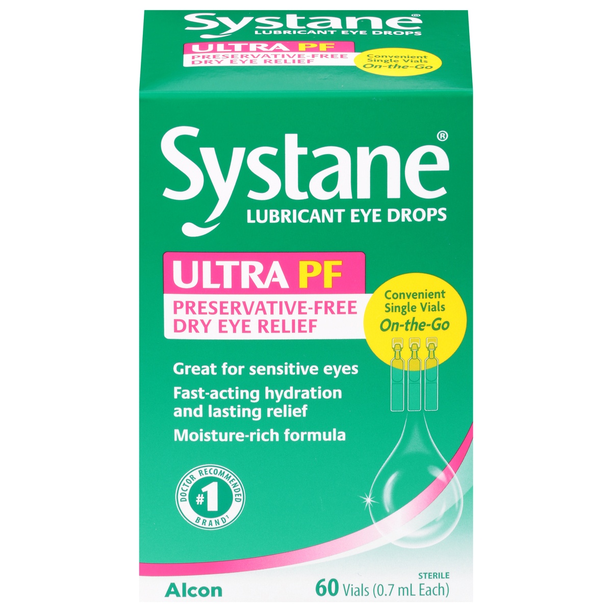 slide 1 of 1, Systane Ultra Lubricant Eye Drop Vials, 60 ct
