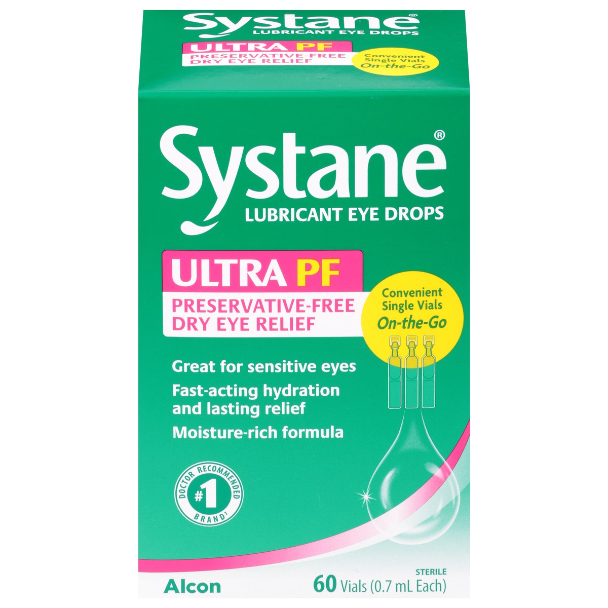 slide 1 of 9, Systane Ultra PF Lubricant Eye Drops 60 - 0.7 ml Vials, 60 ct