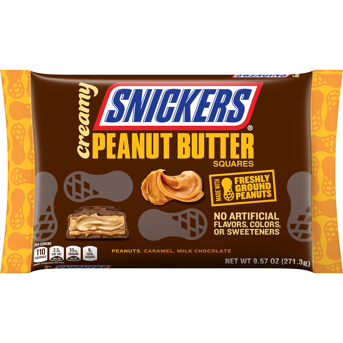 slide 1 of 1, Snickers Creamy Peanut Butter Squares (Where Available), 9.57 oz