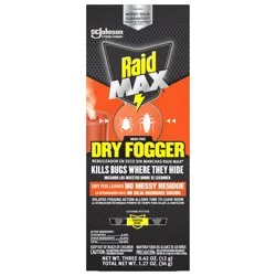 Raid Max Mess Free Dry Fogger, Indoor Bug Killer for Home Use, 0.42 oz, 3 Count