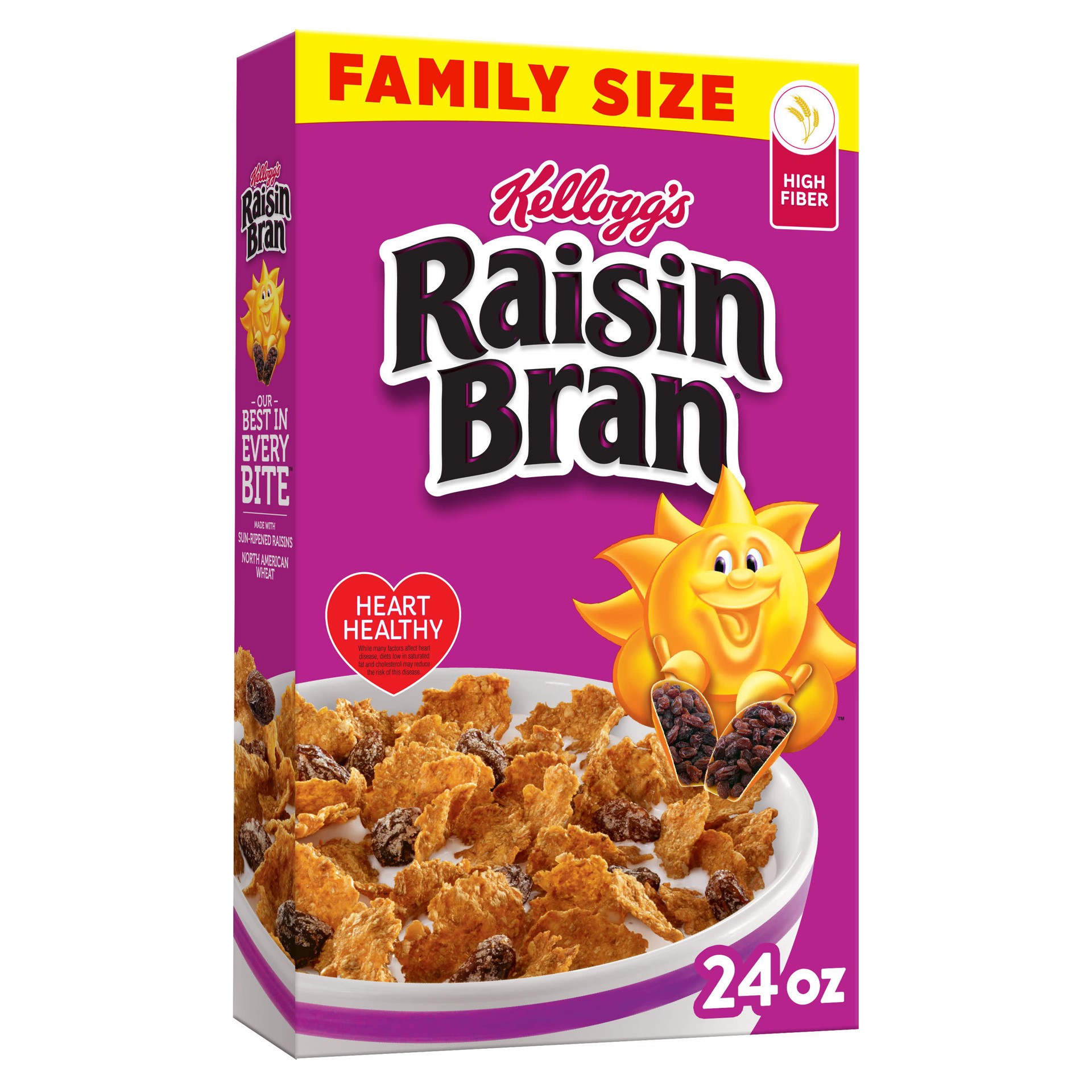 slide 1 of 7, Kellogg's Raisin Bran Breakfast Cereal, Original, 24 oz, 24 oz