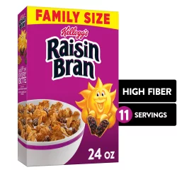 Kellogg's Raisin Bran Breakfast Cereal, High Fiber Cereal, Made with Real Fruit, Original