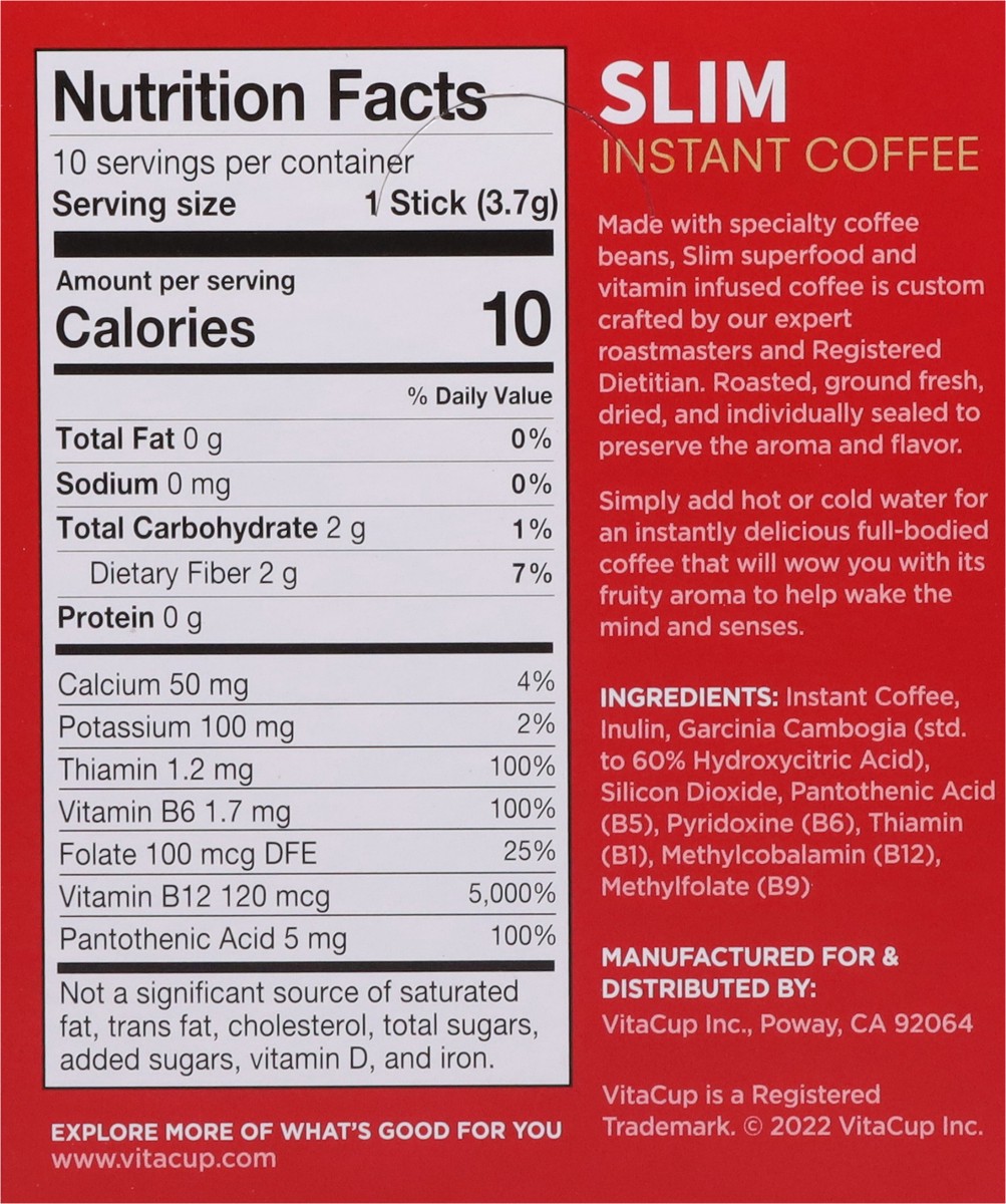 slide 3 of 9, VitaCup Medium Roast Instant Slim Coffee 10 - 0.13 oz Sticks, 10 ct