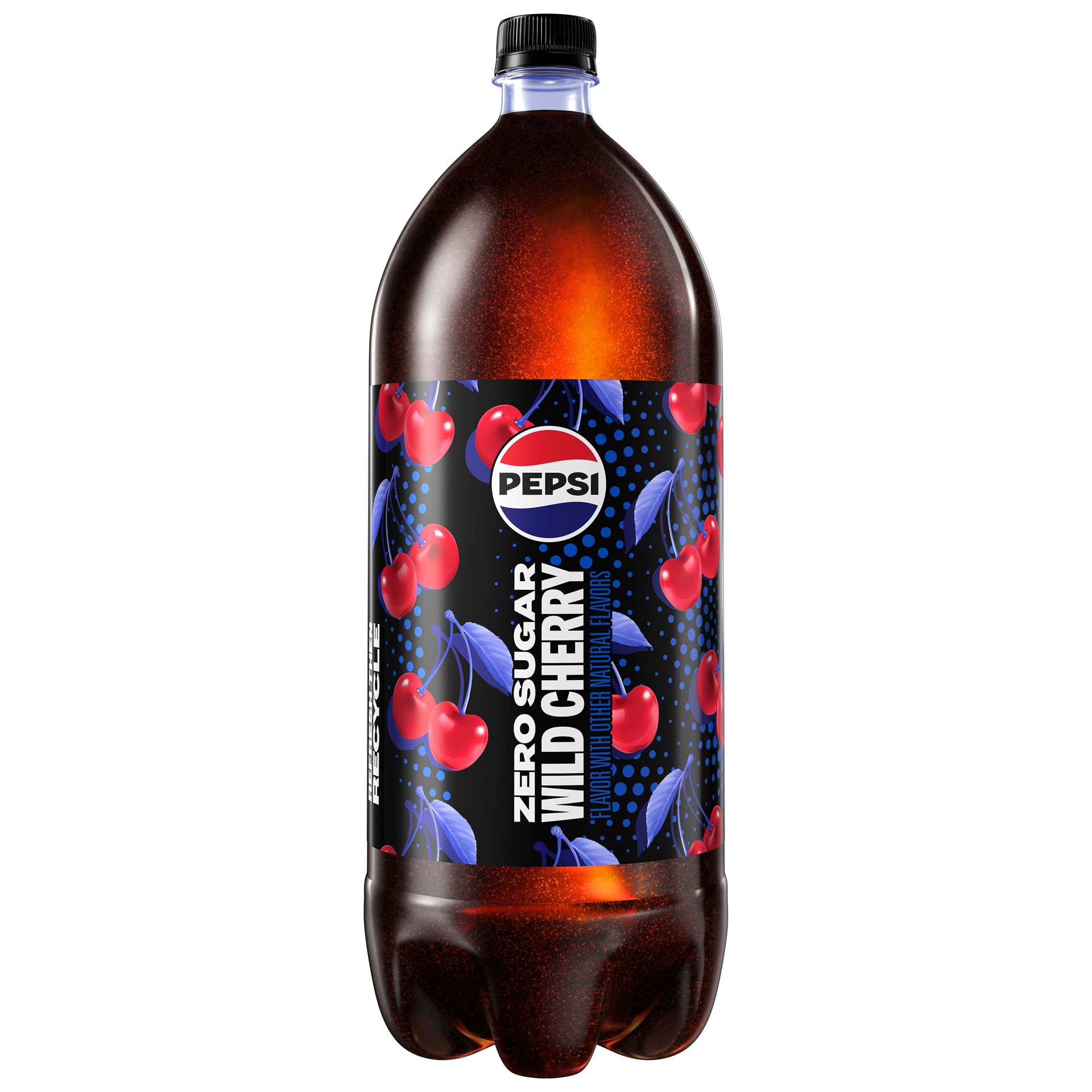 slide 3 of 5, Pepsi Soda, Zero Sugar, Wild Cherry, 2.1 qt