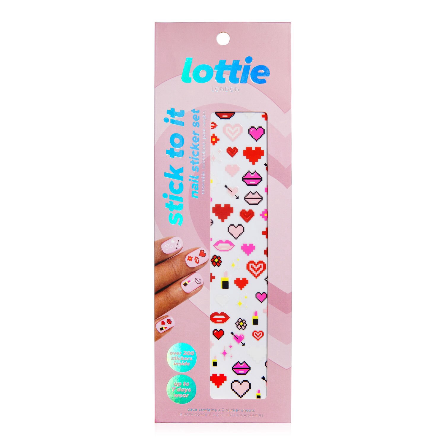 slide 1 of 1, LOTTIE LONDON Ll Hrt Nail Stckrs, 1 ct