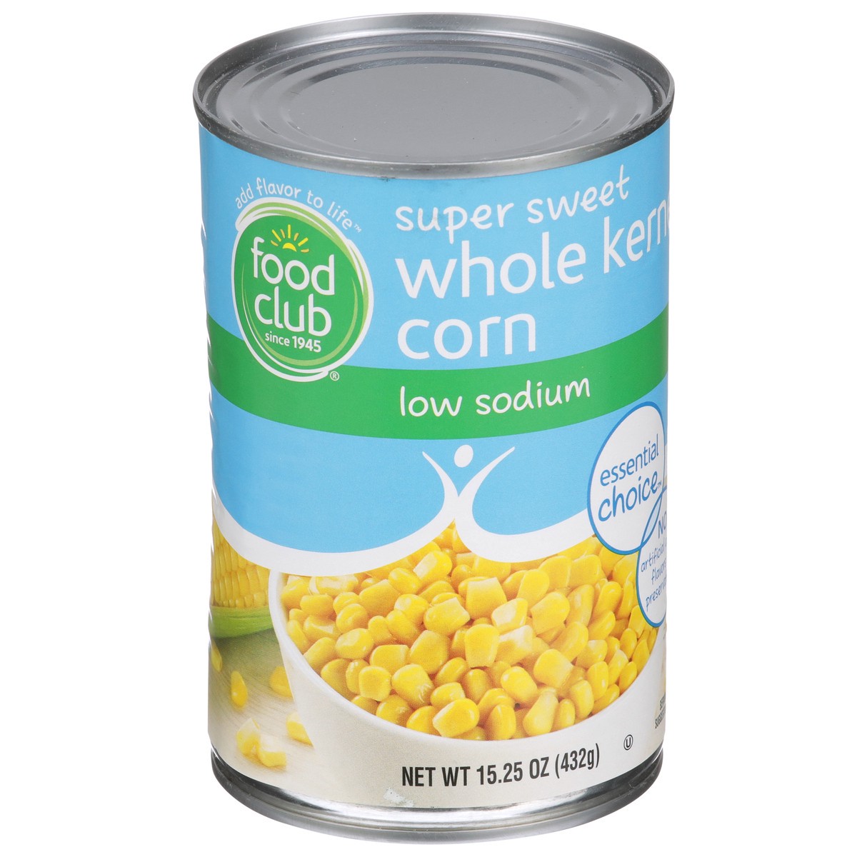 slide 2 of 9, Food Club Low Sodium Super Sweet Whole Kernel Corn, 15.25 oz