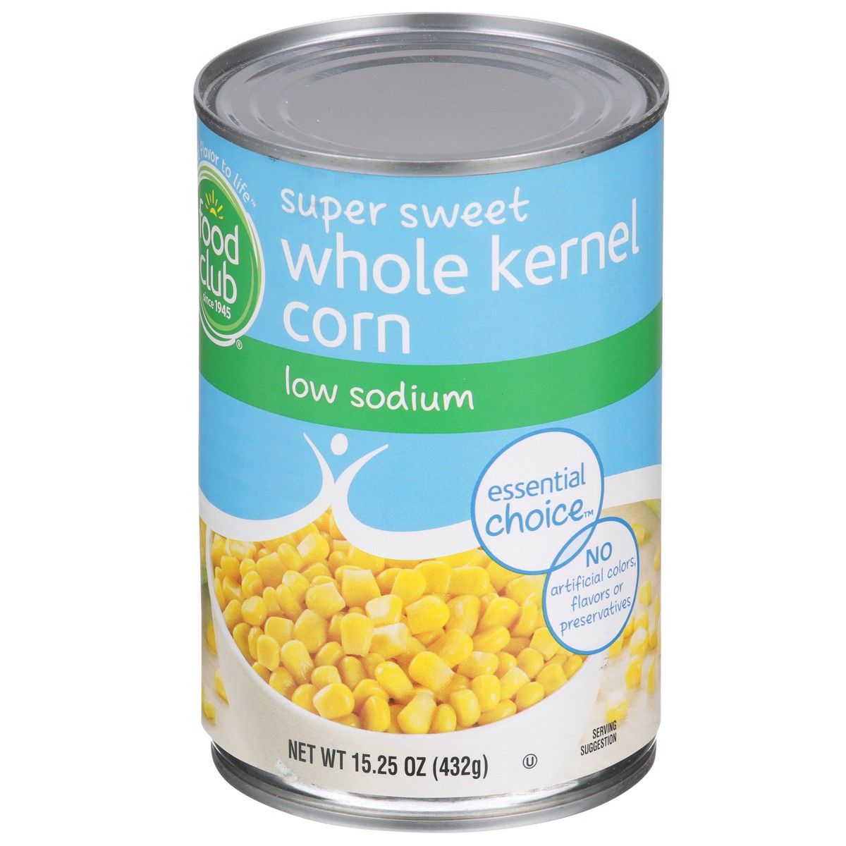 slide 3 of 9, Food Club Low Sodium Super Sweet Whole Kernel Corn, 15.25 oz