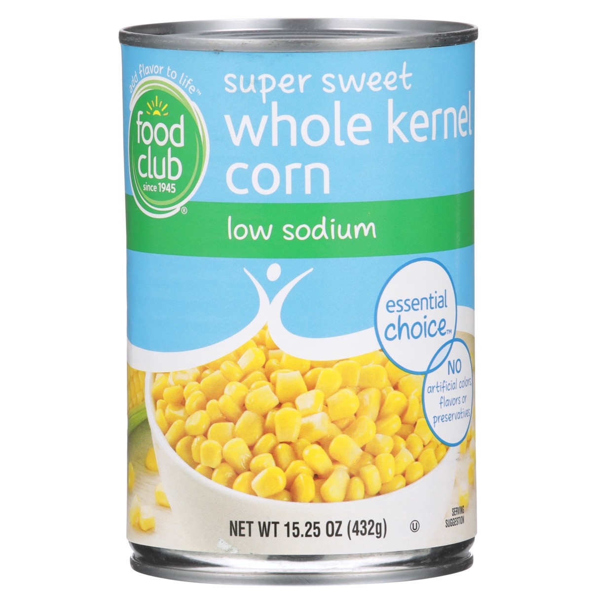 slide 8 of 9, Food Club Low Sodium Super Sweet Whole Kernel Corn, 15.25 oz