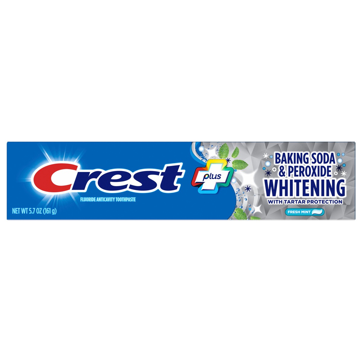 slide 1 of 2, Crest Plus Baking Soda & Peroxide Whitening Toothpaste, Fresh Mint, 5.7 oz, 5.7 oz