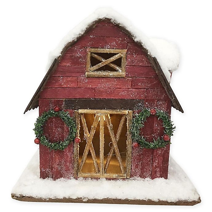 slide 1 of 1, Winter Wonderland Rustic Red Barnhouse Holiday Dcor, 1 ct