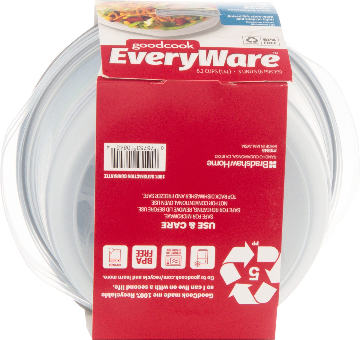slide 4 of 12, Good Cook Everyware Large Bowls Containers + Lids 3 ea, 3 ct